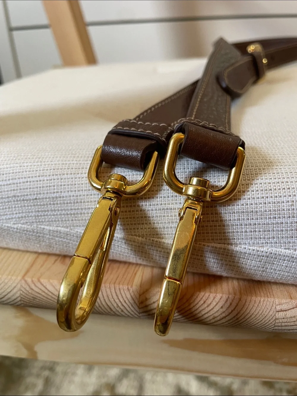 Authentic Prada Replacement Shoulder / Crossbody Strap in Brown/Gold